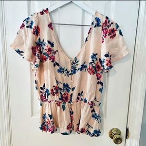 Floral Peplum Blouse